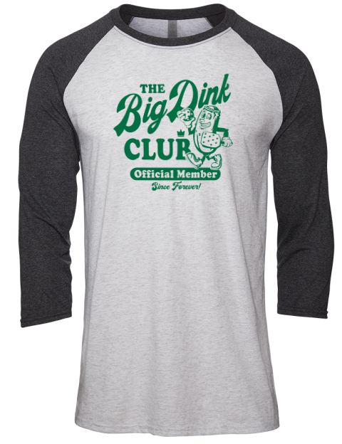Pickleball Big Dink Unisex Premium Three-Quarter Raglan T-Shirt