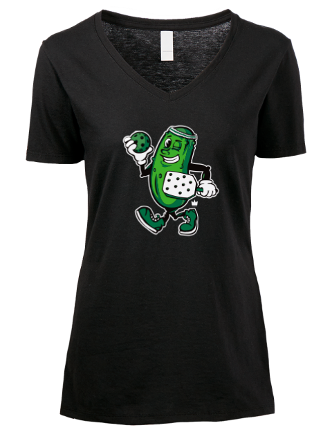 Pickleball Big Dink Premium Ladies V-Neck T-Shirt