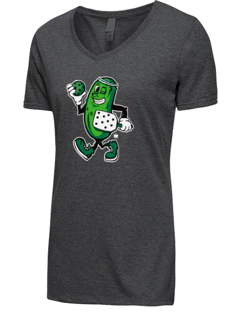 Pickleball Big Dink Premium Ladies V-Neck T-Shirt