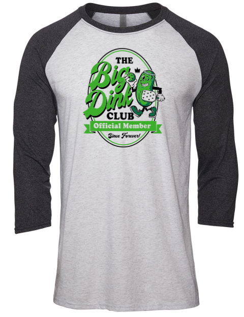 Pickleball Big Dink Unisex Premium Three-Quarter Raglan T-Shirt
