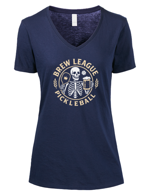 Pickleball Brew League Premium Ladies V-Neck T-Shirt