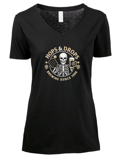 Pickleball Brew League Premium Ladies V-Neck T-Shirt