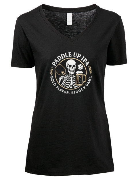 Pickleball Brew League Premium Ladies V-Neck T-Shirt