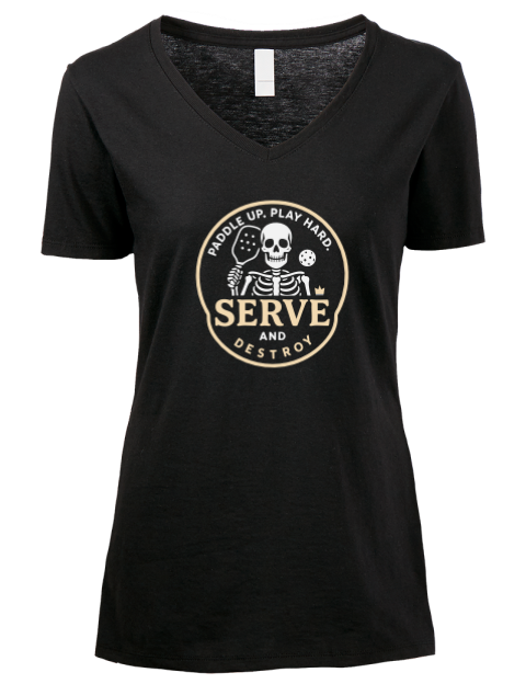 Pickleball Brew League Premium Ladies V-Neck T-Shirt