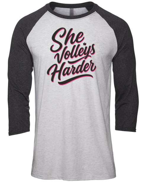 Pickleball Pretty Badass Unisex Premium Three-Quarter Raglan T-Shirt