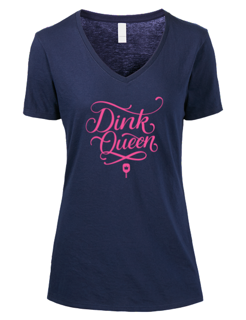 Pickleball Pretty Badass Premium Ladies V-Neck T-Shirt