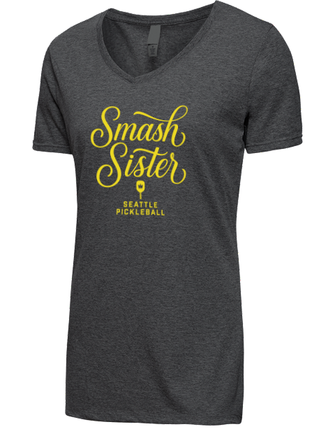 Pickleball Pretty Badass Premium Ladies V-Neck T-Shirt