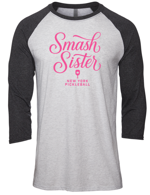 Pickleball Pretty Badass Unisex Premium Three-Quarter Raglan T-Shirt