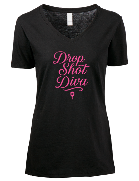 Pickleball Pretty Badass Premium Ladies V-Neck T-Shirt