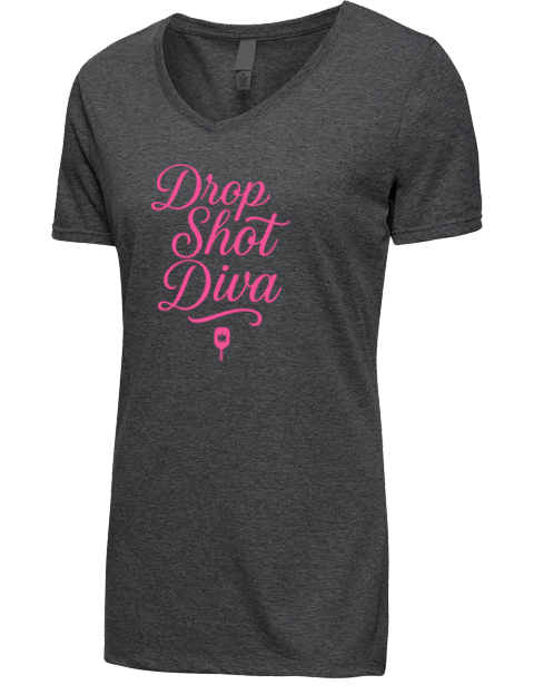 Pickleball Pretty Badass Premium Ladies V-Neck T-Shirt