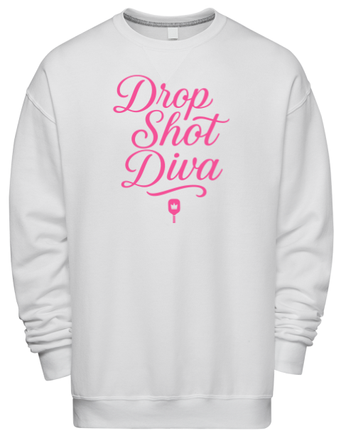 Drop Shop Diva Pickleball Premium Unisex Crewneck Sweatshirt | Swagsta