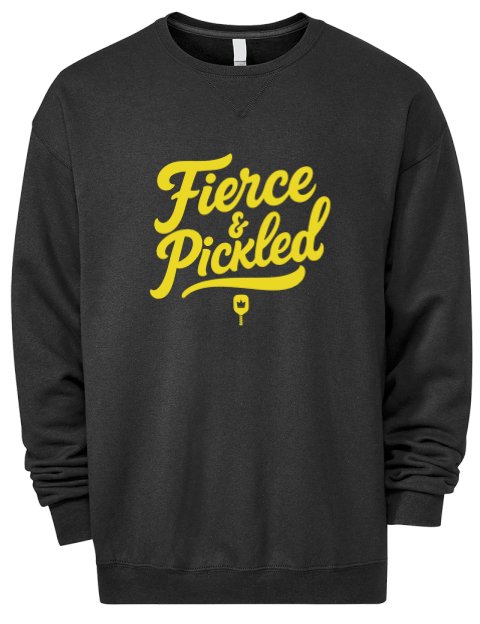 Pickleball Pretty Badass Premium Unisex Crewneck Sweatshirt