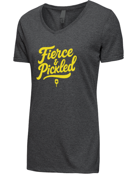 Pickleball Pretty Badass Premium Ladies V-Neck T-Shirt