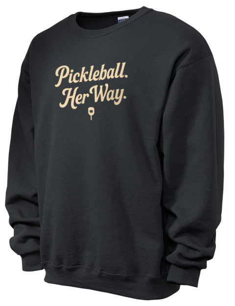 Pickleball Pretty Badass Unisex Crewneck Sweatshirt