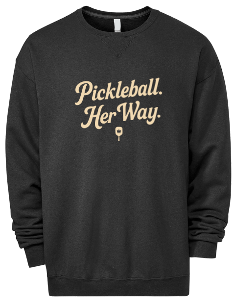 Pickleball Pretty Badass Premium Unisex Crewneck Sweatshirt