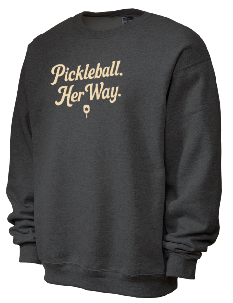Pickleball Pretty Badass Unisex Crewneck Sweatshirt