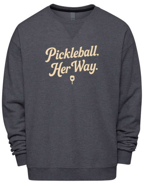 Pickleball Pretty Badass Premium Unisex Crewneck Sweatshirt
