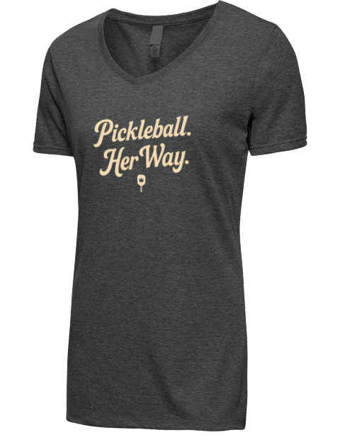 Pickleball Pretty Badass Premium Ladies V-Neck T-Shirt