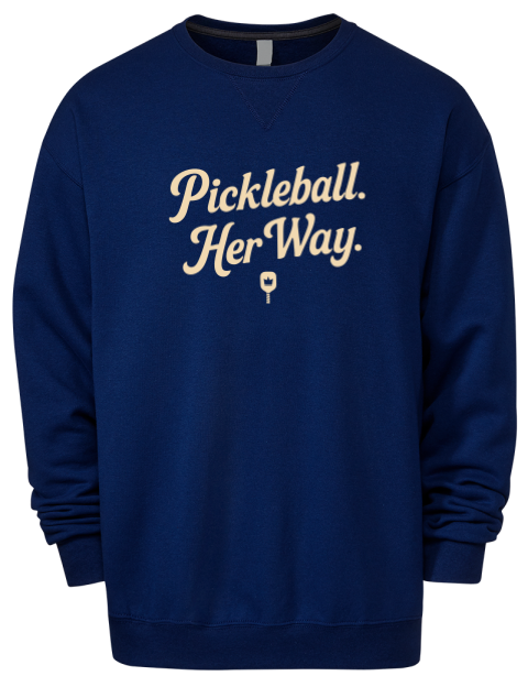 Pickleball Pretty Badass Premium Unisex Crewneck Sweatshirt