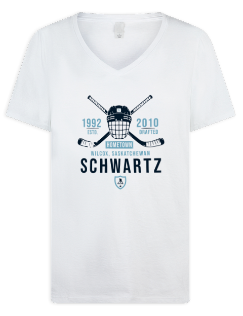 Classic Heritage Jaden Schwartz Premium Ladies V-Neck T-Shirt | Swagsta