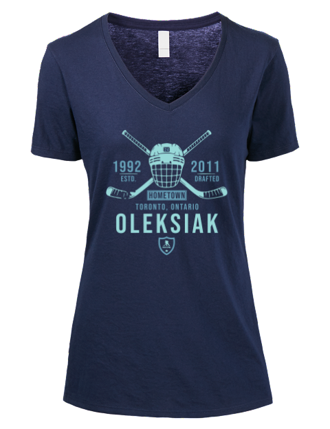 Heritage Jamie Oleksiak Premium Ladies V-Neck T-Shirt | Swagsta
