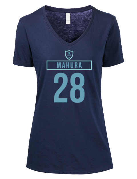 Away Jersey Josh Mahura Premium Ladies V-Neck T-Shirt | Swagsta
