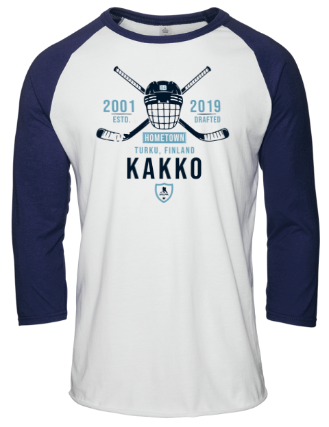 Classic Heritage Kaapo Kakko Unisex Premium Three-Quarter Raglan T-Shirt | Swagsta