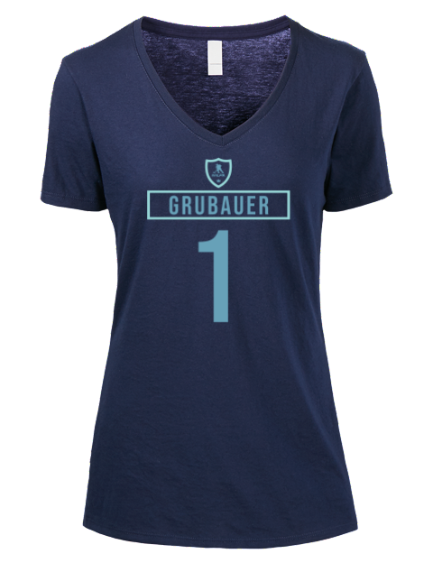Away Jersey Philipp Grubauer Premium Ladies V-Neck T-Shirt | Swagsta