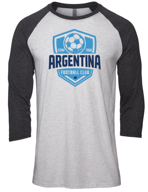 Argentia Football Club Soccer Unisex Premium Three-Quarter Raglan T-Shirt | Swagsta