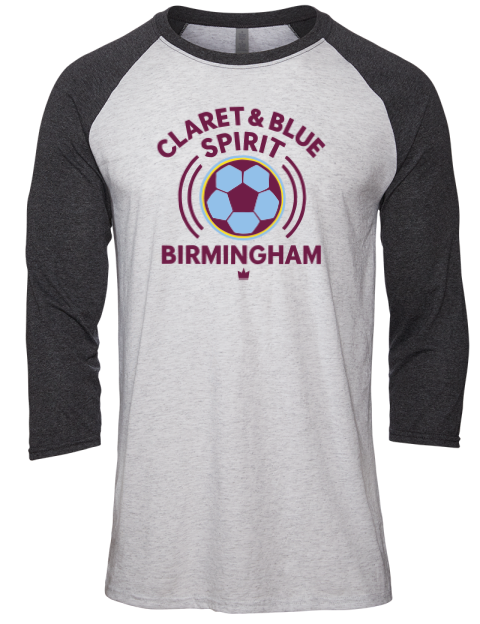 Claret & Blue Soccer Unisex Premium Three-Quarter Raglan T-Shirt | Swagsta