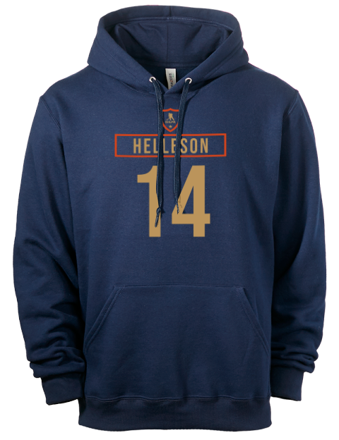 Away Jersey Drew Helleson Eco Premium Unisex Hooded Sweatshirt | Swagsta