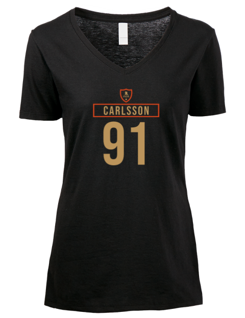 Away Jersey Leo Carlsson Premium Ladies V-Neck T-Shirt | Swagsta