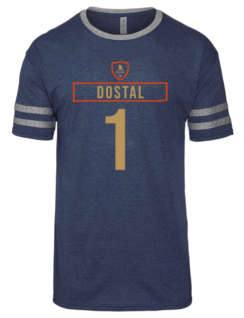 Away Jersey Lukas Dostal Men's Tri-Blend T-Shirt | Swagsta