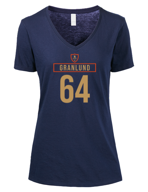 Away Jersey Mikael Granlund Premium Ladies V-Neck T-Shirt | Swagsta