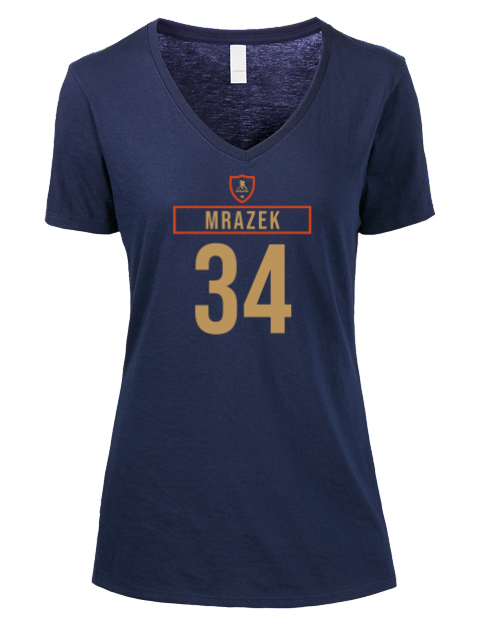 Away Jersey Petr Mrazek Premium Ladies V-Neck T-Shirt | Swagsta