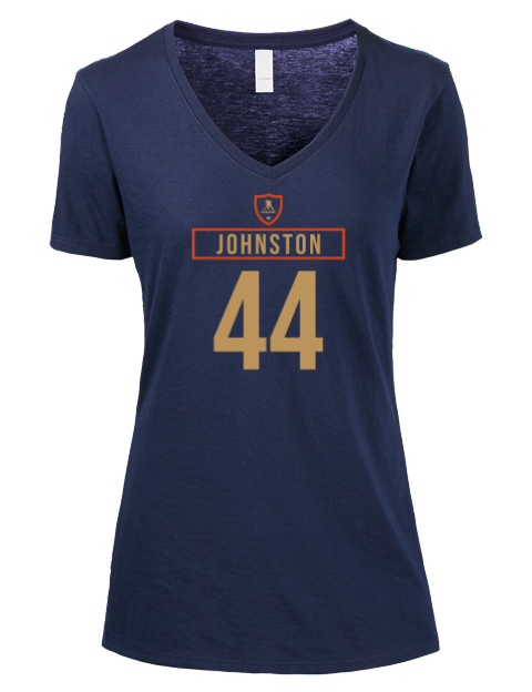 Away Jersey Ross Johnston Premium Ladies V-Neck T-Shirt | Swagsta