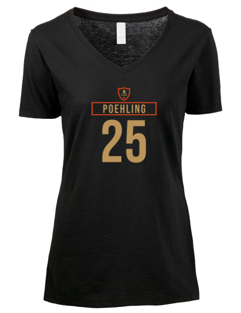 Away Jersey Ryan Poehling Premium Ladies V-Neck T-Shirt | Swagsta