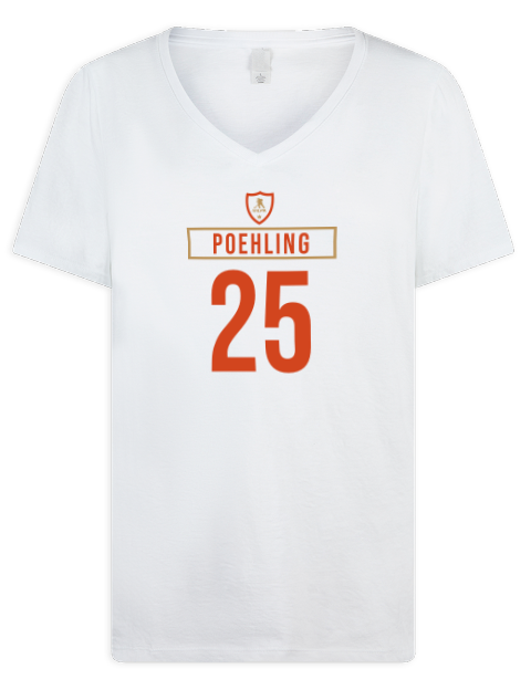 Home Jersey Ryan Poehling Premium Ladies V-Neck T-Shirt | Swagsta