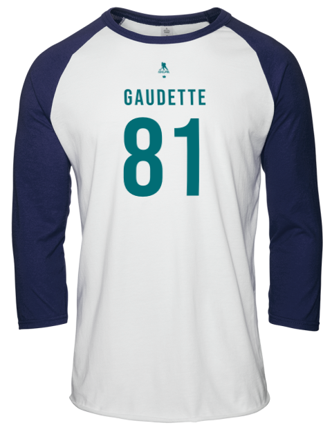 Home Jersey Adam Gaudette Unisex Premium Three-Quarter Raglan T-Shirt | Swagsta