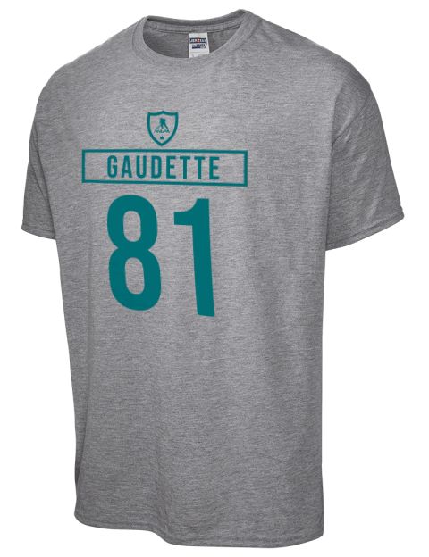 Away Jersey Adam Gaudette Dri-Power Unisex T-Shirt | Swagsta