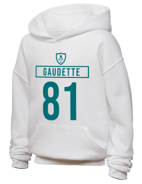 Away Jersey Adam Gaudette Youth Hooded Sweatshirt | Swagsta