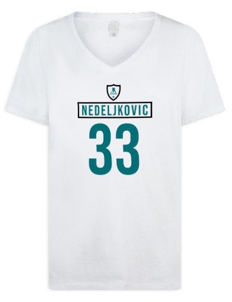 Home Jersey Alex Nedeljkovic Premium Ladies V-Neck T-Shirt | Swagsta