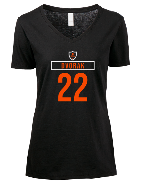Away Jersey Christian Dvorak Premium Ladies V-Neck T-Shirt | Swagsta