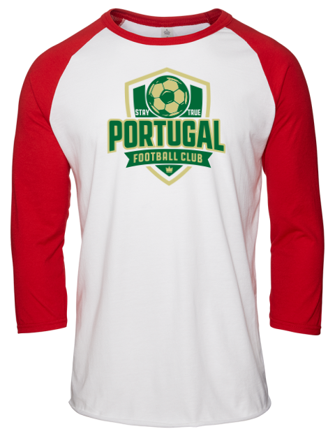 Portugal Football Club Soccer Unisex Premium Three-Quarter Raglan T-Shirt | Swagsta