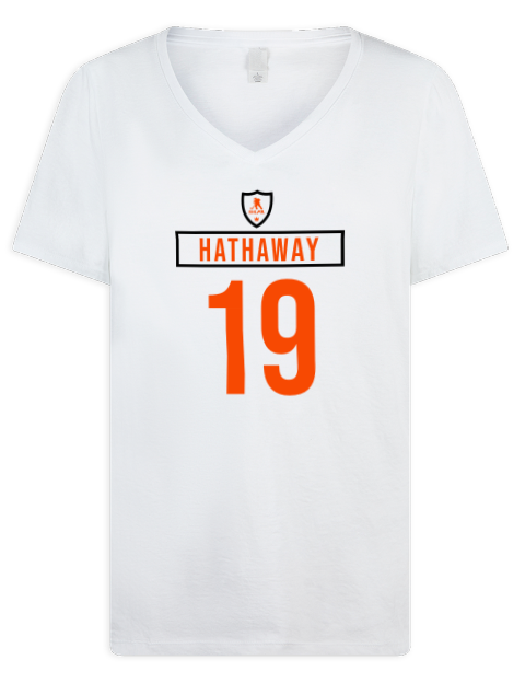 Home Jersey Garnet Hathaway Premium Ladies V-Neck T-Shirt | Swagsta