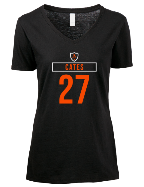 Away Jersey Noah Cates Premium Ladies V-Neck T-Shirt | Swagsta