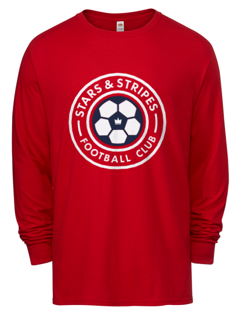 Red, White & Blue Soccer Men's Long-Sleeve T-Shirt | Swagsta