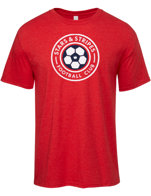 Red, White & Blue Soccer Premium Ring-Spun Cotton Unisex T-Shirt | Swagsta