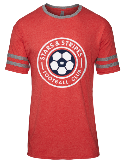 Red, White & Blue Soccer Men's Tri-Blend T-Shirt | Swagsta