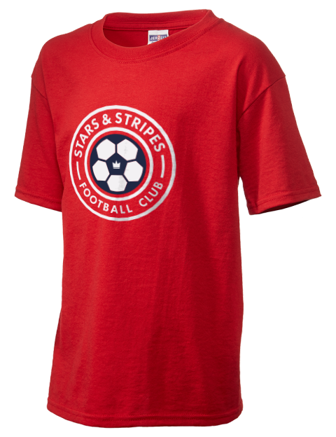 Red, White & Blue Soccer Youth T-Shirt | Swagsta